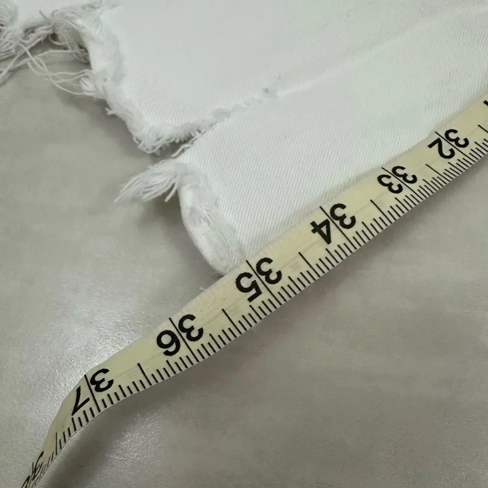 Paige Cindy High Rise Straight Leg Crop White Stretch Jean Minimalist Chic - Picture 7 of 10